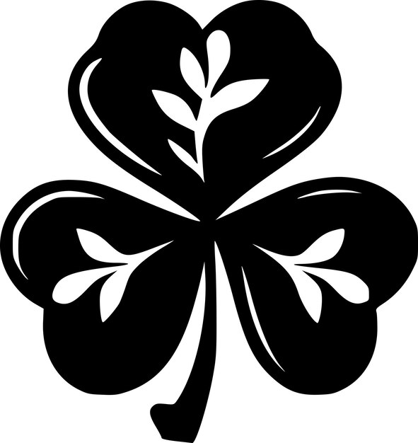 Vecteur illustration vectorielle de l'icône isolée noir et blanc de shamrock