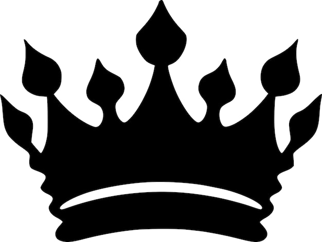 Vecteur illustration vectorielle de l'icône isolée noire et blanche de la couronne