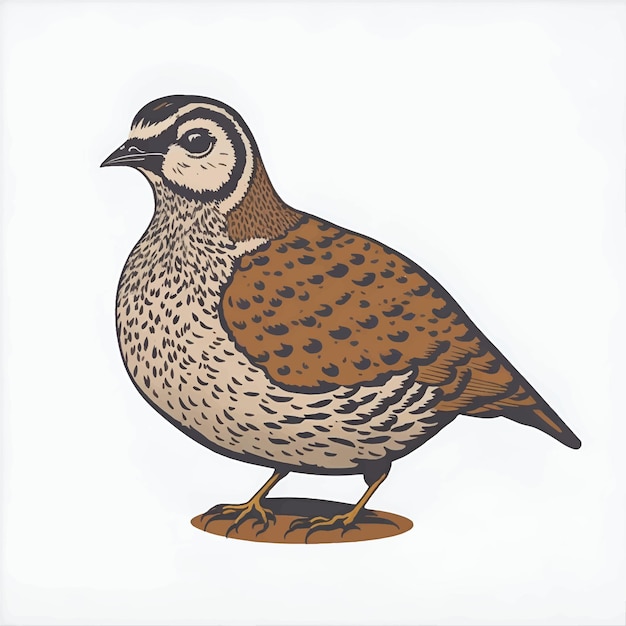 Illustration Vectorielle De L'icône Mignonne De Tête D'oiseau De Caille