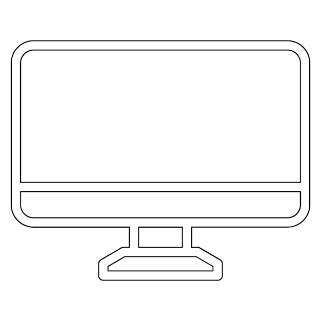 Illustration vectorielle de l'icône de l'ordinateur et du matériel