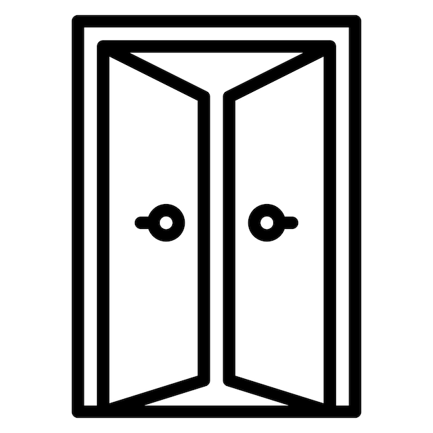 Illustration vectorielle de l'icône de la porte de l'ensemble d'icônes intérieurs