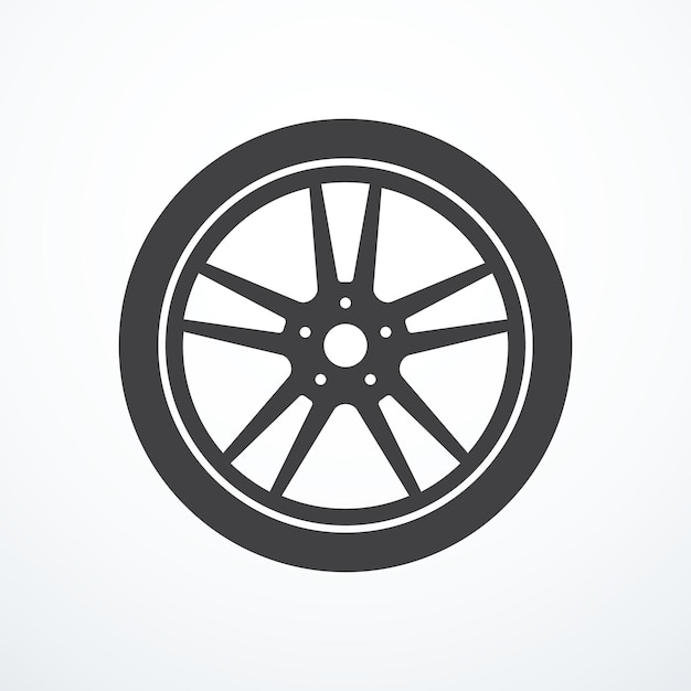 Illustration vectorielle d'icône de roue de voiture