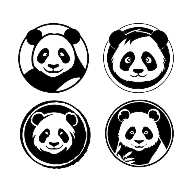 L'illustration vectorielle de l'icône de la tête de panda
