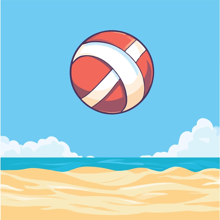 Vecteur illustration vectorielle de l'icône de volley-ball de plage ludique