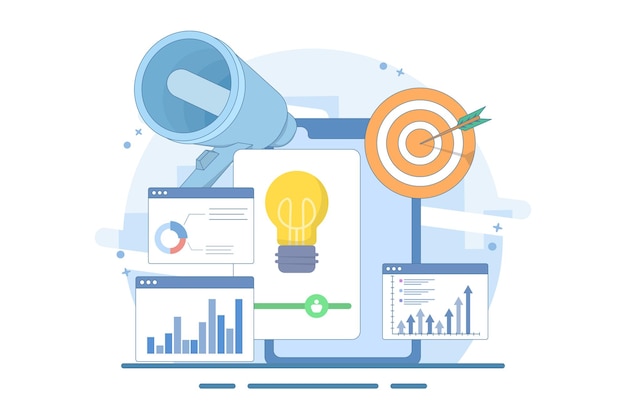 illustration vectorielle sur l'idée d'entreprise concept d'information graphique ou vérification des informations