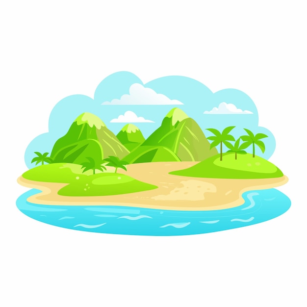 Illustration vectorielle d'une île