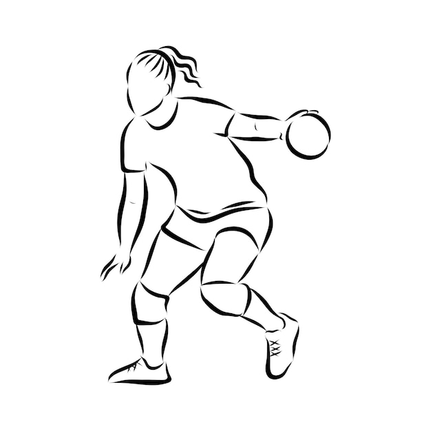 Vecteur illustration vectorielle. l'illustration montre un joueur de handball dans l'attaque. sport. handball