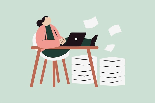 Illustration vectorielle indépendante accro au travail