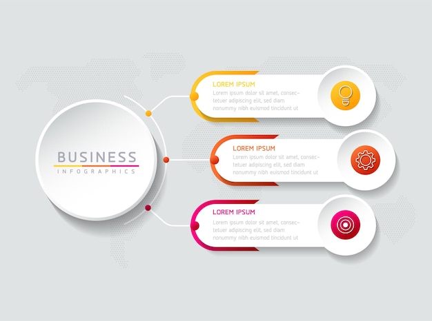 Illustration vectorielle infographie modèle de conception informations marketing avec 3 options ou étapes