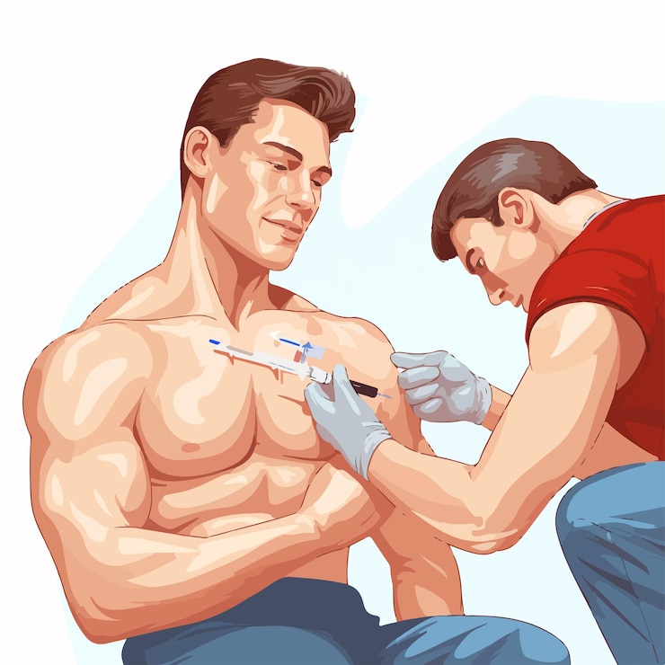 Vecteur illustration vectorielle des informations sur l' injection intramusculaire