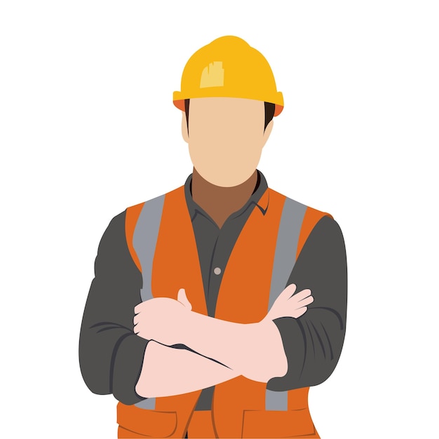 Illustration vectorielle d'un ingénieur en construction masculin