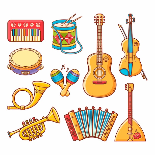 Illustration Vectorielle D'instruments De Musique Pour Enfants