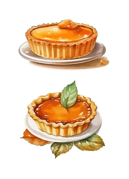 Illustration Vectorielle Isolée De Clipart De Tarte à La Citrouille