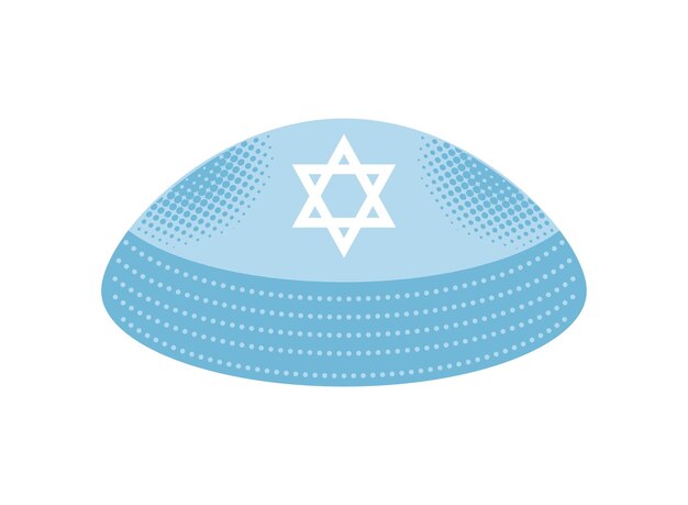 Vecteur illustration vectorielle isolée de hanukkah kippah