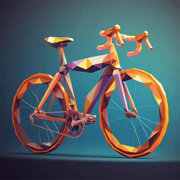 Illustration vectorielle isolée de vélo low poly