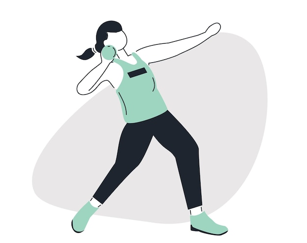 Illustration vectorielle d'une jeune femme en vêtements de sport faisant de l'exercice.