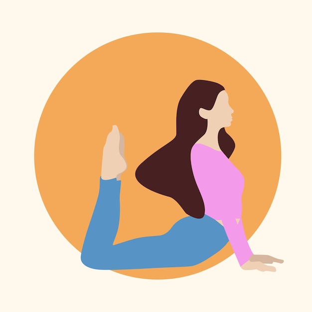 Illustration Vectorielle De Jeune Fille Faisant Des Exercices De Yoga Pose De Cygne