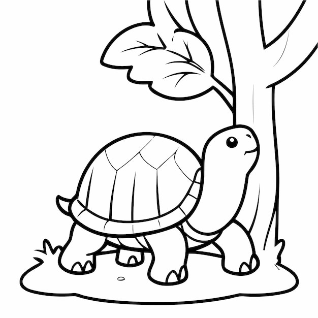 Vecteur illustration vectorielle d'un joli dessin de tortue pour les tout-petits activité de coloration