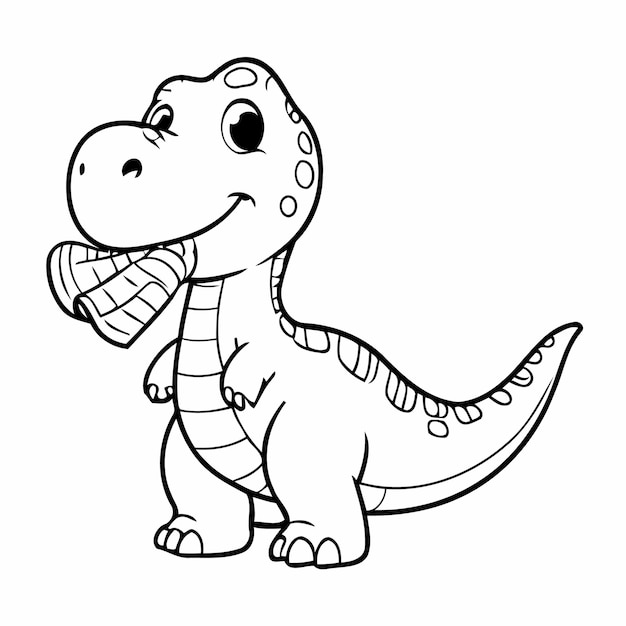 Vecteur illustration vectorielle d'une jolie page de coloriage dino pour les enfants