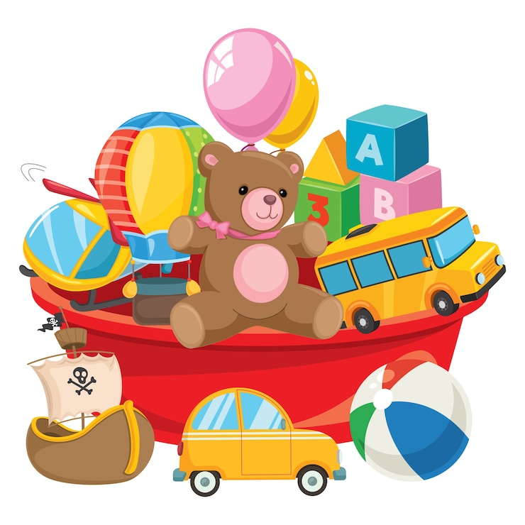 Vecteur illustration vectorielle de jouets pour enfants