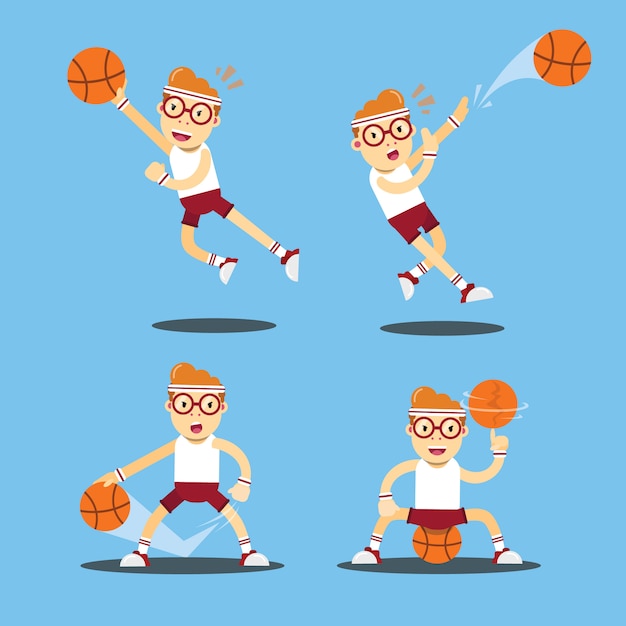 Illustration Vectorielle De Joueur De Basket-ball Caractère