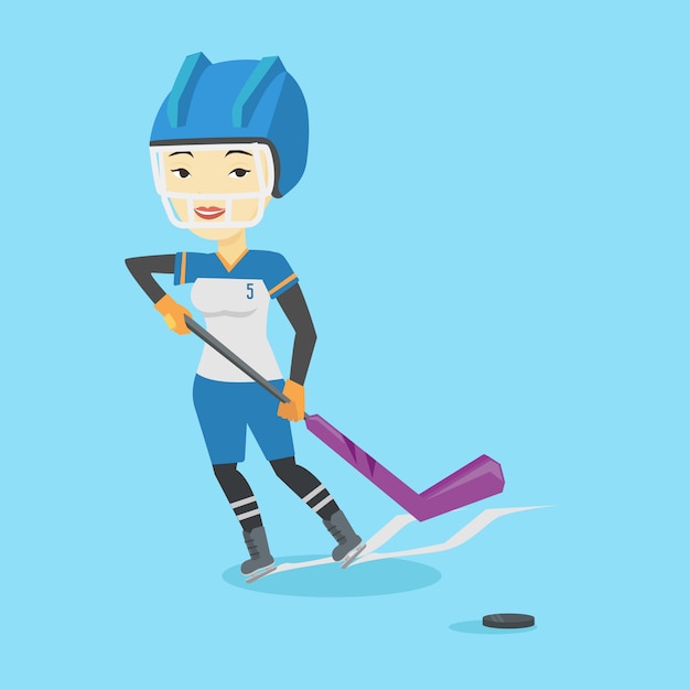 Illustration Vectorielle De Joueur De Hockey Sur Glace.