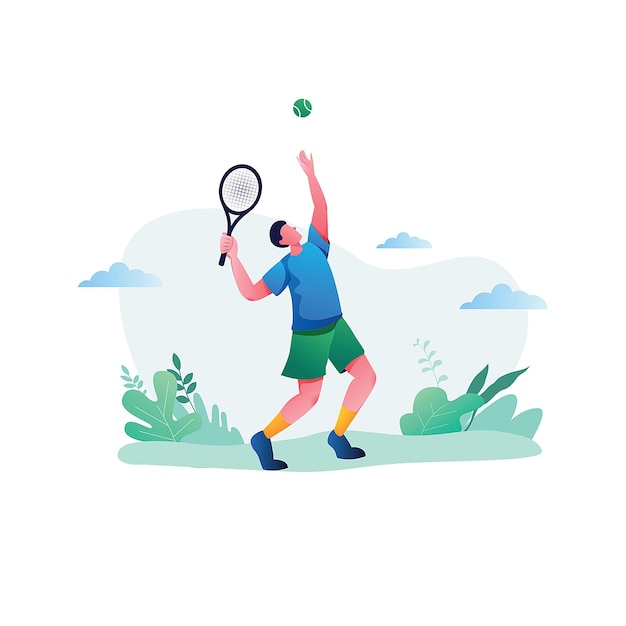 Illustration vectorielle de joueur de tennis masculin