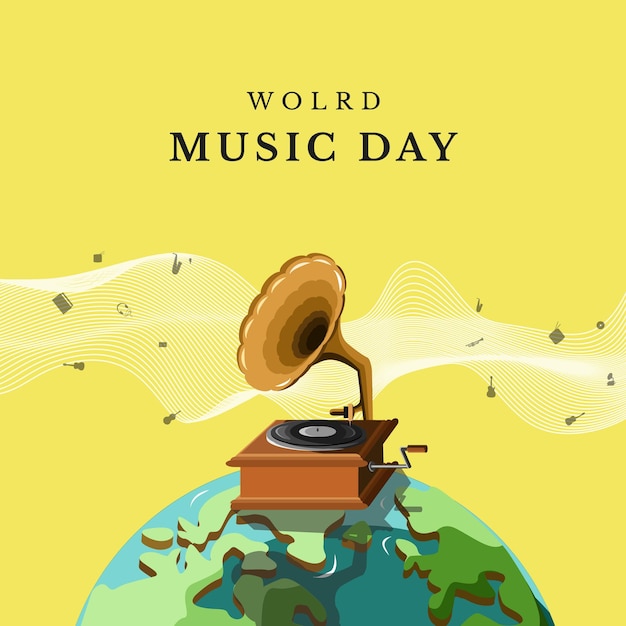 Vecteur illustration vectorielle de la journée mondiale de la musique
