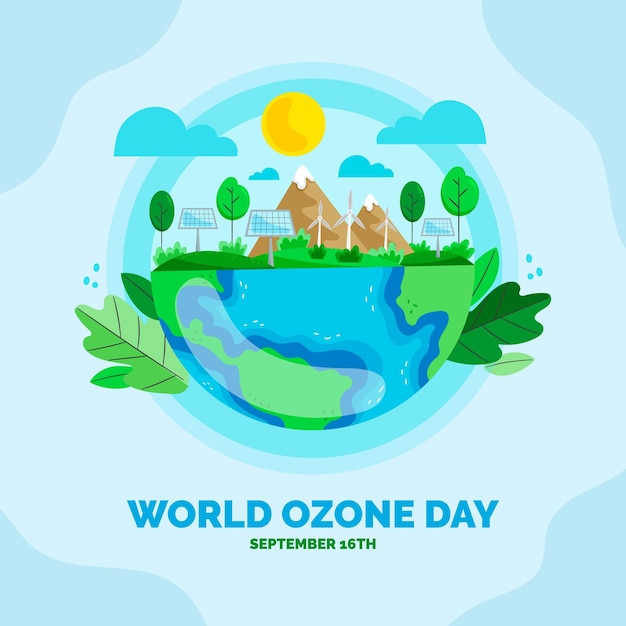 Illustration Vectorielle De La Journée Mondiale De L'ozone Pour La Conception D'une Bannière D'affiche