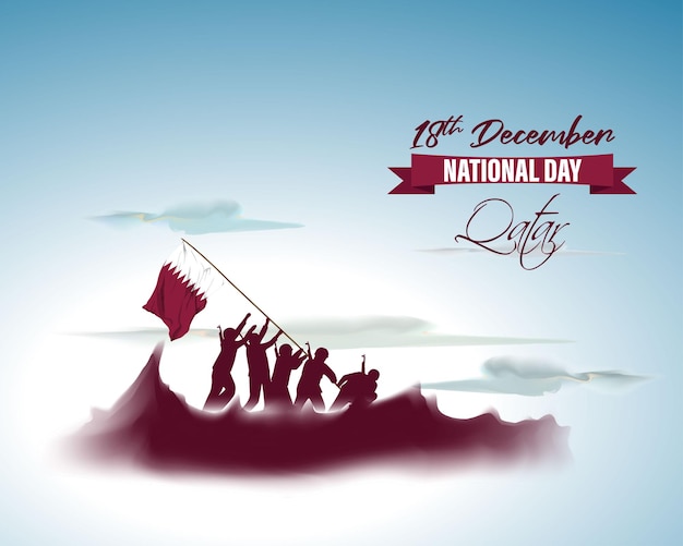 Illustration Vectorielle De Joyeuse Fête Nationale Du Qatar