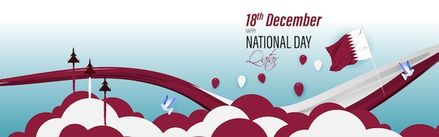 Illustration vectorielle de joyeuse fête nationale du Qatar