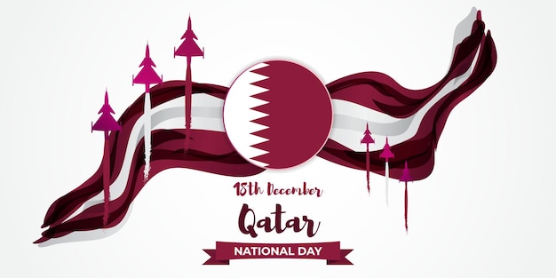 Illustration vectorielle de joyeuse fête nationale du Qatar