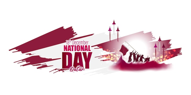 Illustration vectorielle de joyeuse fête nationale du Qatar