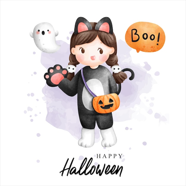 Illustration vectorielle de joyeux Halloween carte