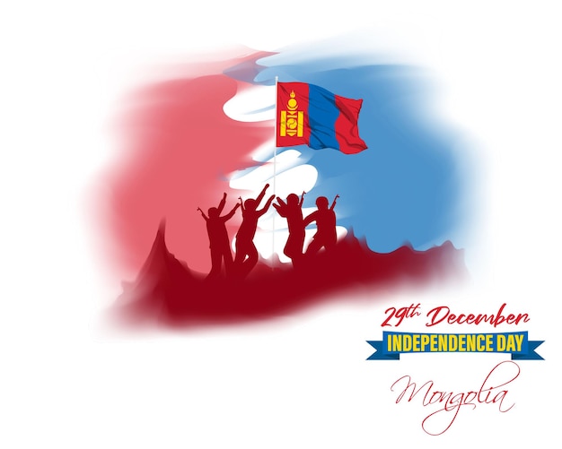 Illustration Vectorielle De Joyeux Jour De L'indépendance De La Mongolie