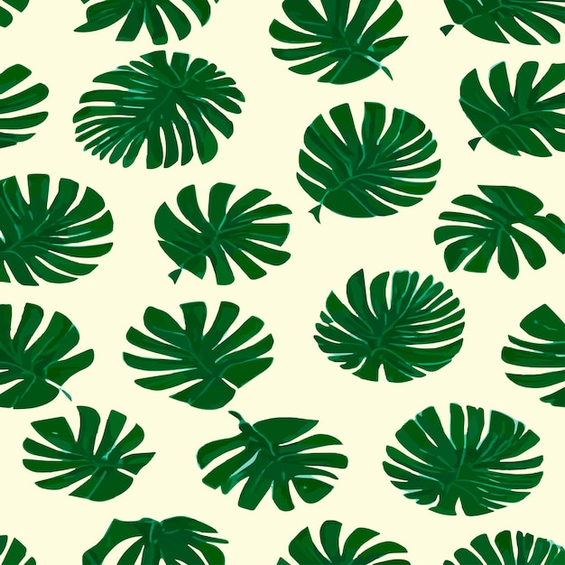 Illustration vectorielle de jungle avec motif de feuilles tropicales Impression d'été à la mode Turquoise transparente motif exotique