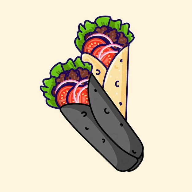 Illustration Vectorielle Kebab Ou Shawarma