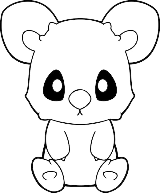 Illustration vectorielle Koala Livre ou page de coloriage Koala noir et blanc pour enfants