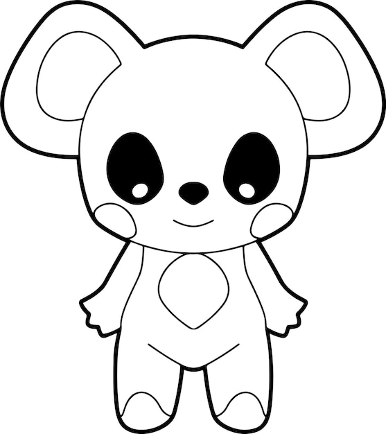 Illustration vectorielle Koala Livre ou page de coloriage Koala noir et blanc pour enfants