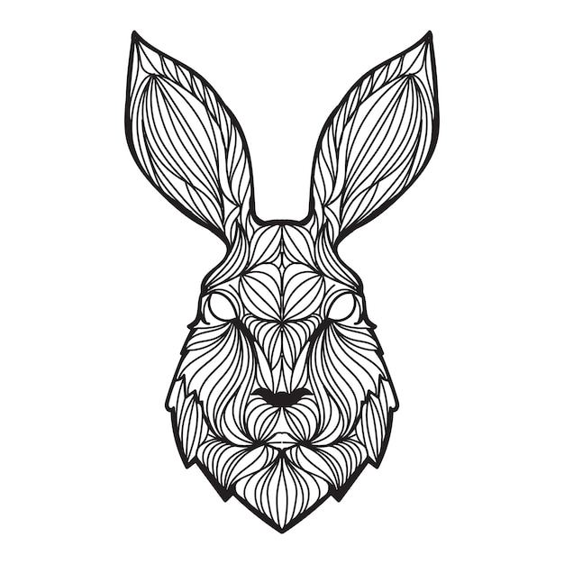 Illustration vectorielle de lapin mandala