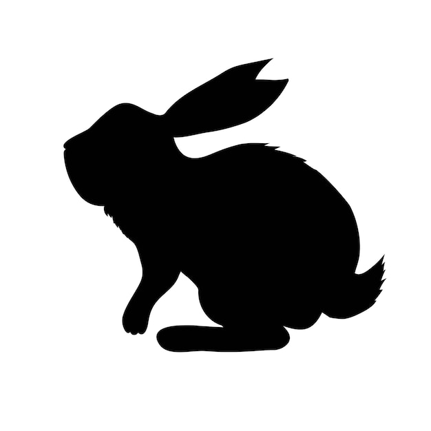 Illustration vectorielle de lapin silhouette