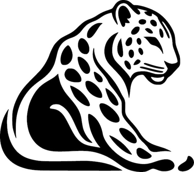 Illustration vectorielle léopard noir et blanc