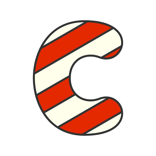 Illustration Vectorielle De La Lettre C Candy Cane