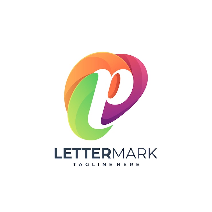Vecteur illustration vectorielle lettre graphique marque p modèle de logo coloré