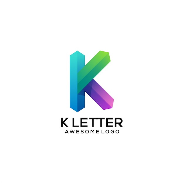 Illustration vectorielle de lettre K dégradé logo coloré