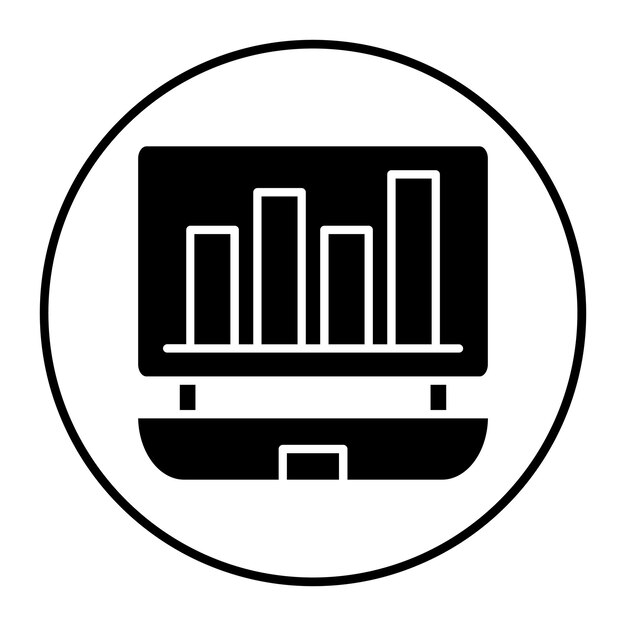 Illustration vectorielle en ligne du graphique à barres