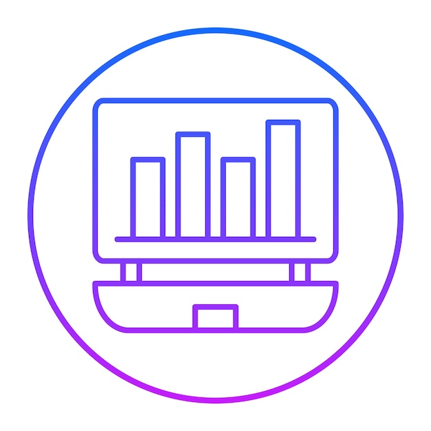 Illustration vectorielle en ligne du graphique à barres