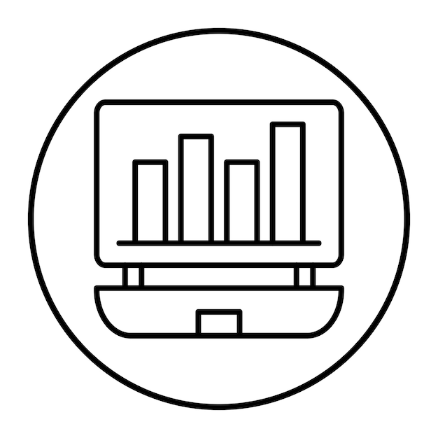 Illustration vectorielle en ligne du graphique à barres