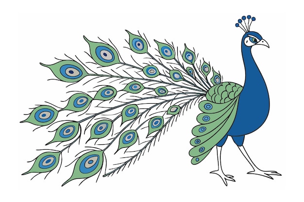 Illustration vectorielle de la ligne de paon