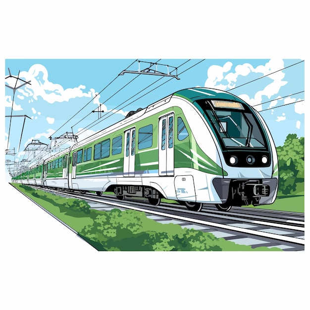 Vecteur illustration vectorielle de la ligne yamanote sur la voie ferrée